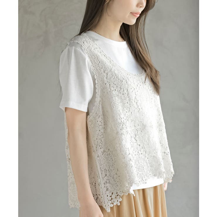 ＴシャツＳＥＴカギ針ビスチェアンサンブル | rps | 詳細画像25 