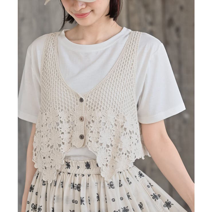 ＴシャツＳＥＴカギ針ビスチェアンサンブル | rps | 詳細画像6 