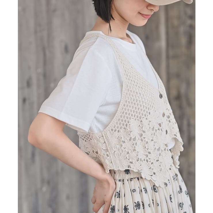 ＴシャツＳＥＴカギ針ビスチェアンサンブル | rps | 詳細画像7 