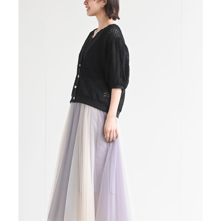 多釦ボリュームスリーブレースショートカーディガン | rps | 詳細画像19 