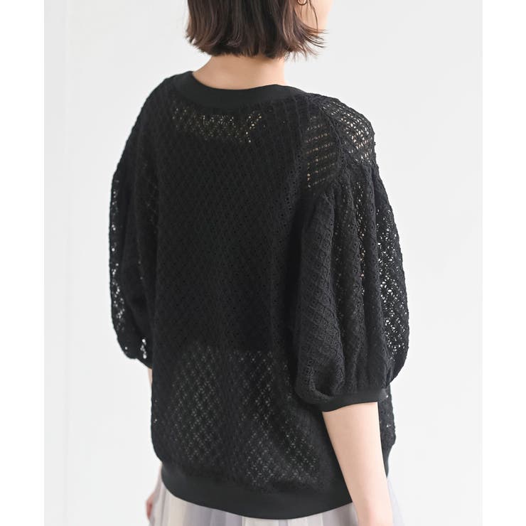 多釦ボリュームスリーブレースショートカーディガン | rps | 詳細画像24 