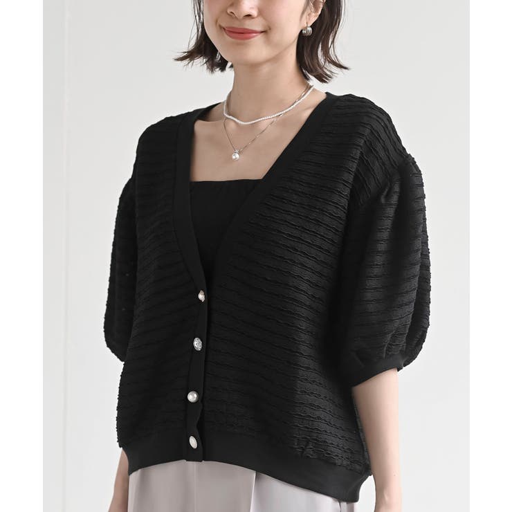 多釦ボリュームスリーブレースショートカーディガン | rps | 詳細画像30 