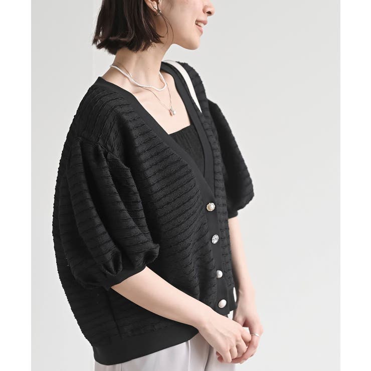 多釦ボリュームスリーブレースショートカーディガン | rps | 詳細画像33 
