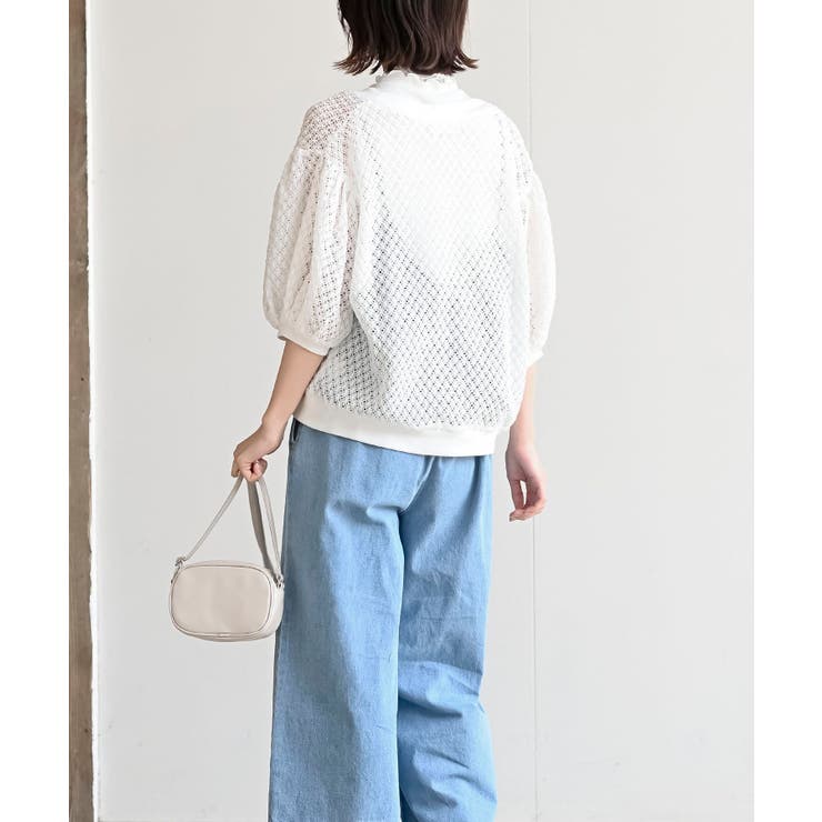 多釦ボリュームスリーブレースショートカーディガン | rps | 詳細画像4 