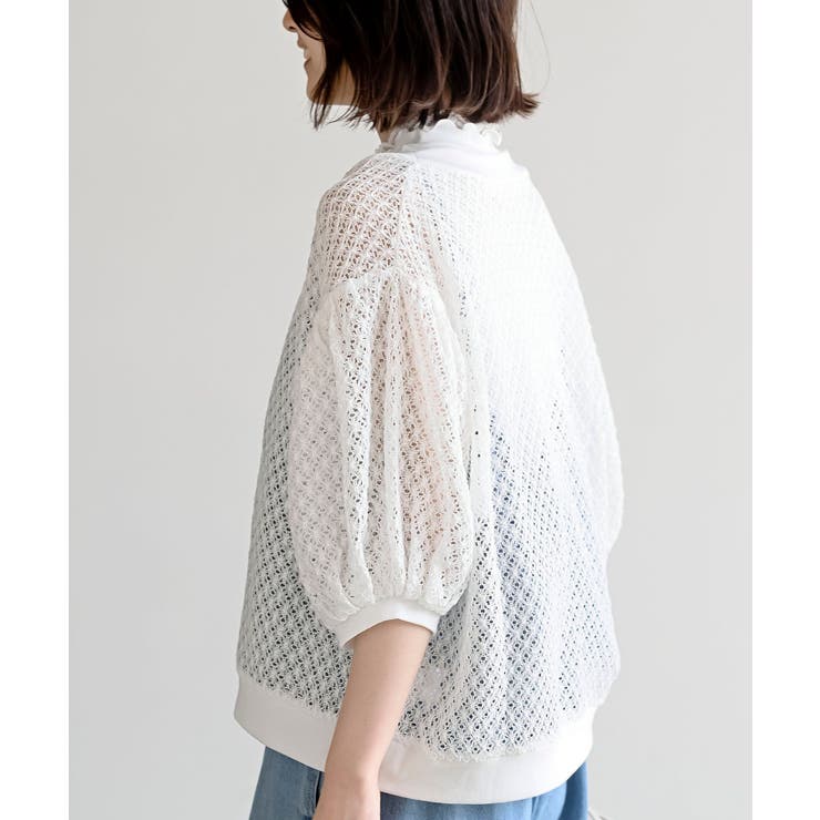 多釦ボリュームスリーブレースショートカーディガン | rps | 詳細画像7 