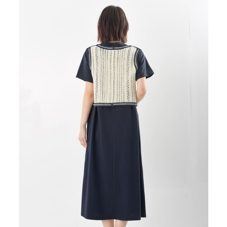 カギ針ベスト×Ｔシャツワンピースアンサンブル | rps | 詳細画像33 
