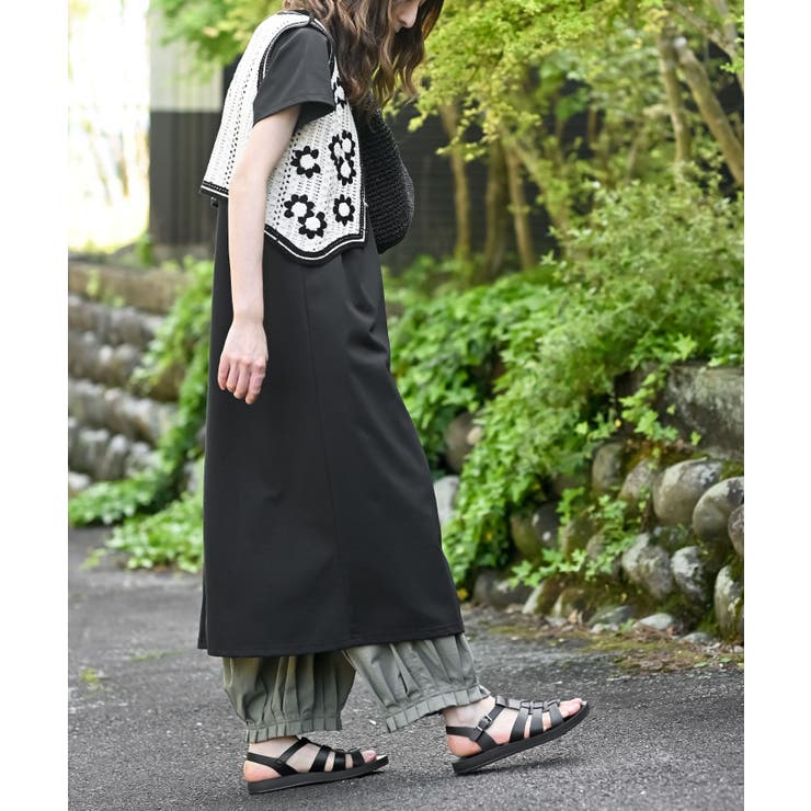 カギ針ベスト×Ｔシャツワンピースアンサンブル | rps | 詳細画像5 