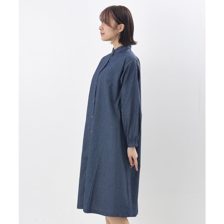 フリルネックデニムシャツワンピース[品番：RPSW0002458]｜rps（アール