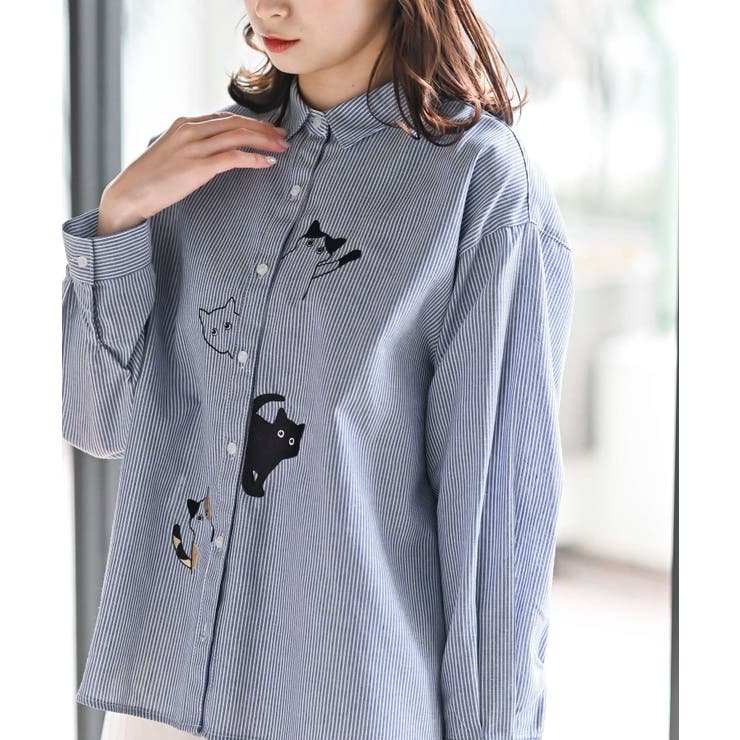 ストライプ | ひょっこりキャットシャツ | rps