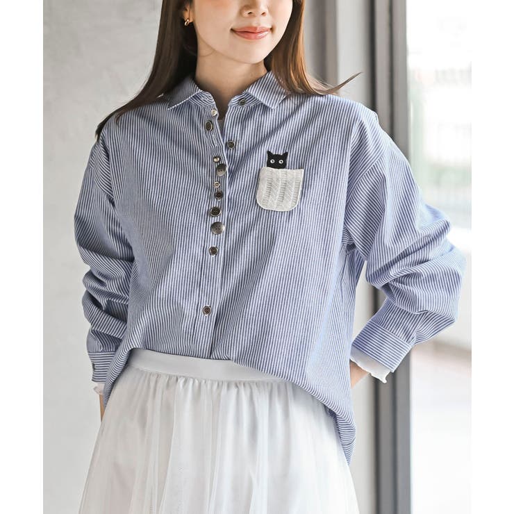 ストライプ | 多釦キャットシャツ | rps