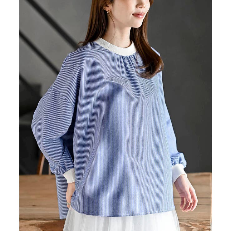 ブルー | リブ使いブラウス | rps