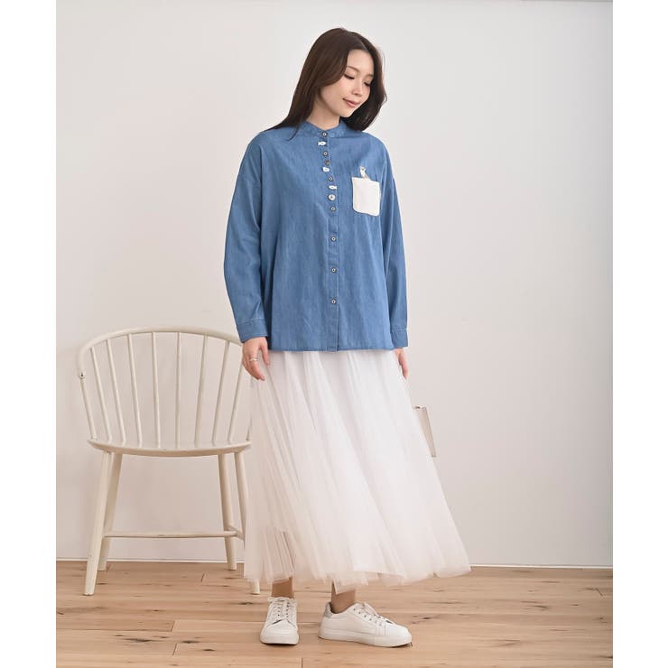 カワウソ多釦バンドカラーワイドシャツ | rps | 詳細画像10 