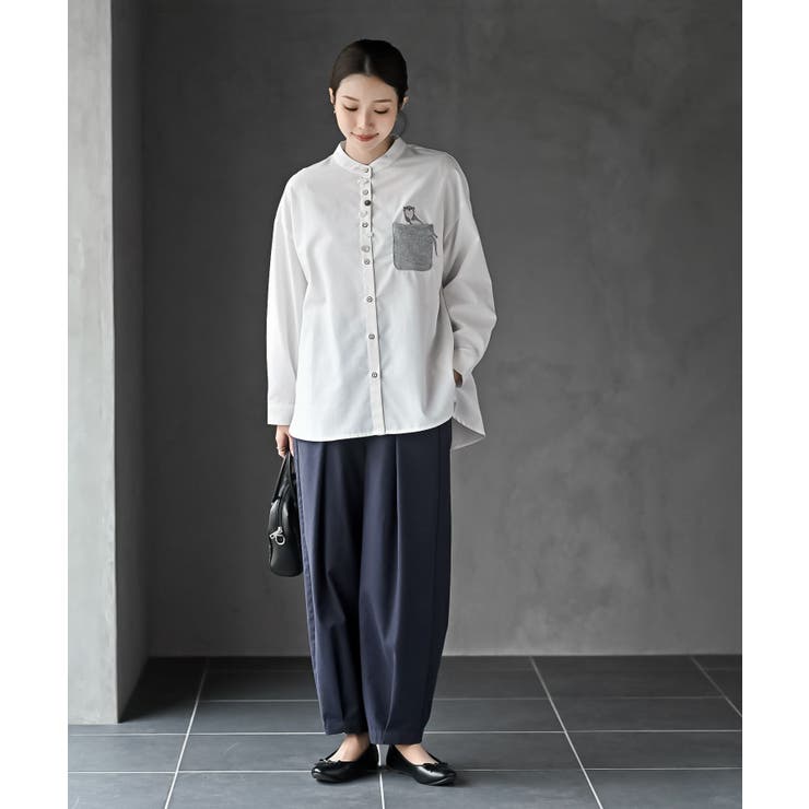 カワウソ多釦バンドカラーワイドシャツ | rps | 詳細画像2 