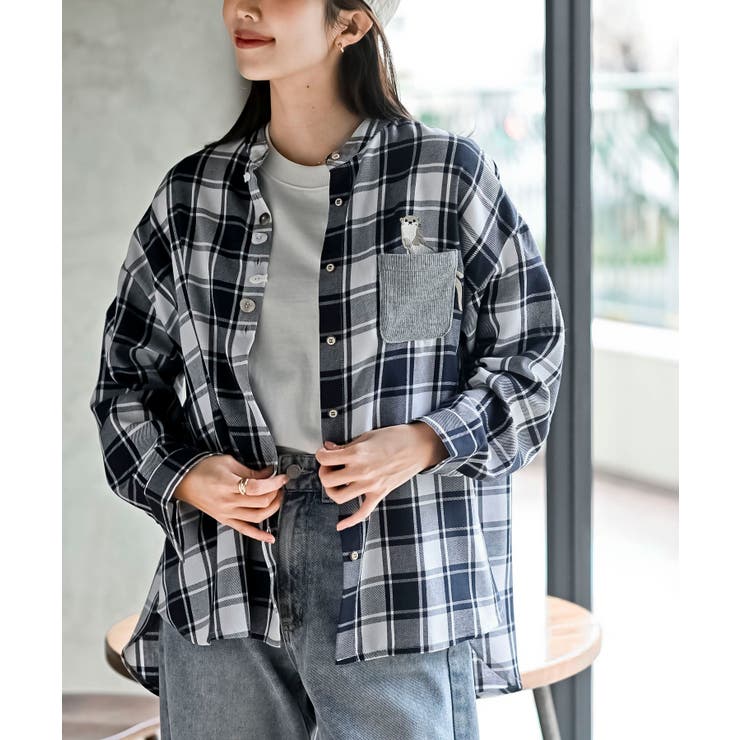 カワウソ多釦バンドカラーワイドシャツ | rps | 詳細画像24 