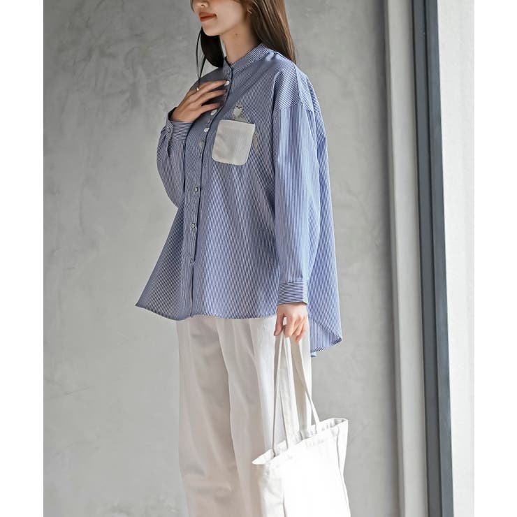 カワウソ多釦バンドカラーワイドシャツ | rps | 詳細画像28 