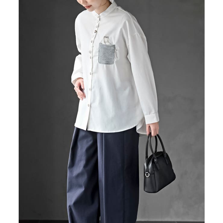 カワウソ多釦バンドカラーワイドシャツ | rps | 詳細画像3 