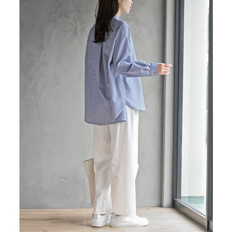 カワウソ多釦バンドカラーワイドシャツ | rps | 詳細画像30 