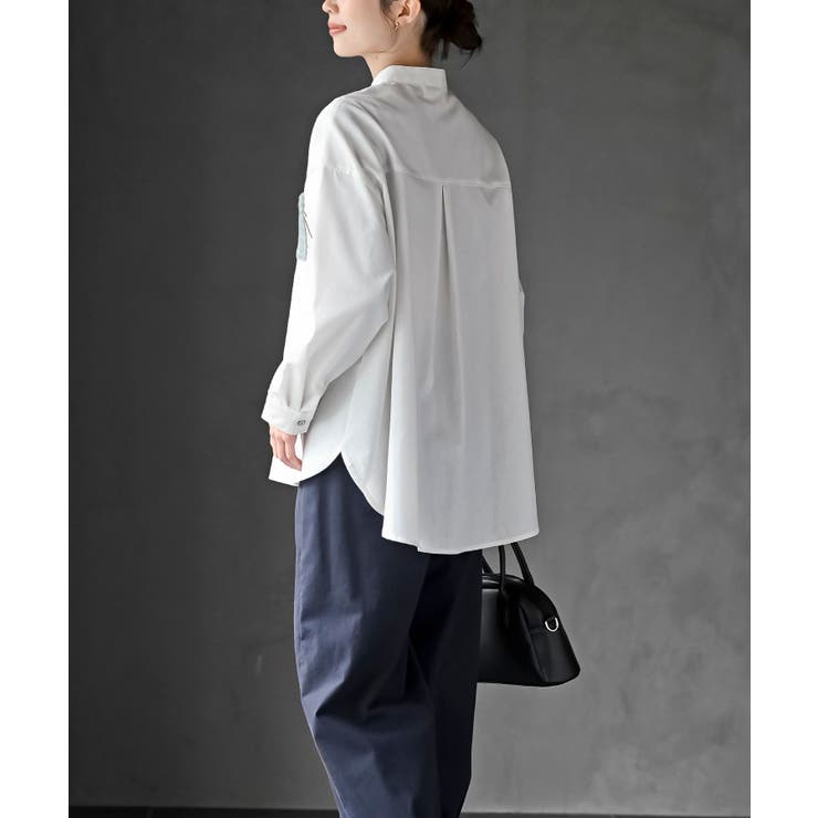 カワウソ多釦バンドカラーワイドシャツ | rps | 詳細画像4 