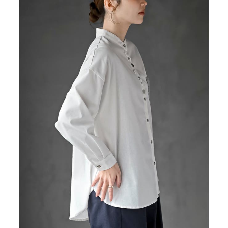 カワウソ多釦バンドカラーワイドシャツ | rps | 詳細画像9 