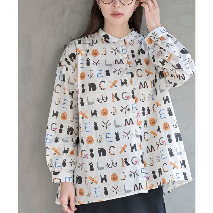 プリントアソートバンドカラーシャツ | rps | 詳細画像1 