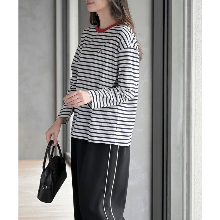 ワンポイント刺繍ボーダー配色カットソー | rps | 詳細画像11 