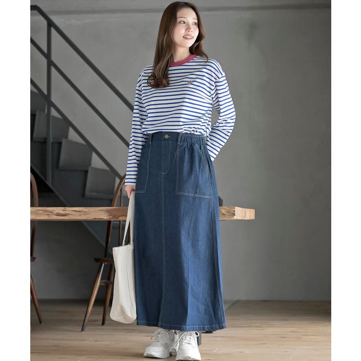 ワンポイント刺繍ボーダー配色カットソー | rps | 詳細画像2 