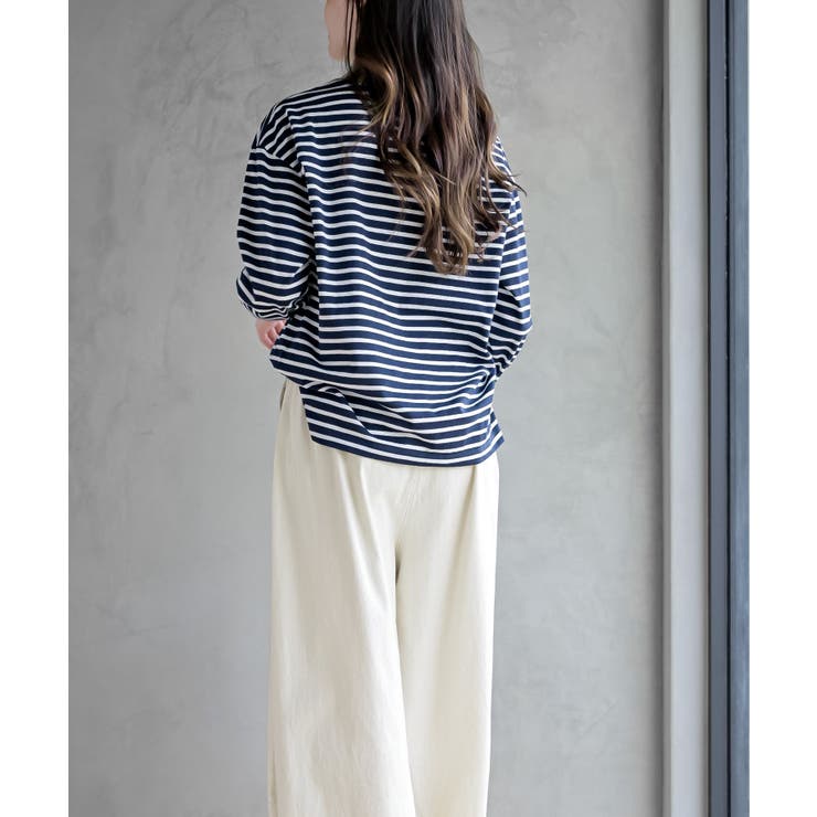 ワンポイント刺繍ボーダー配色カットソー | rps | 詳細画像20 