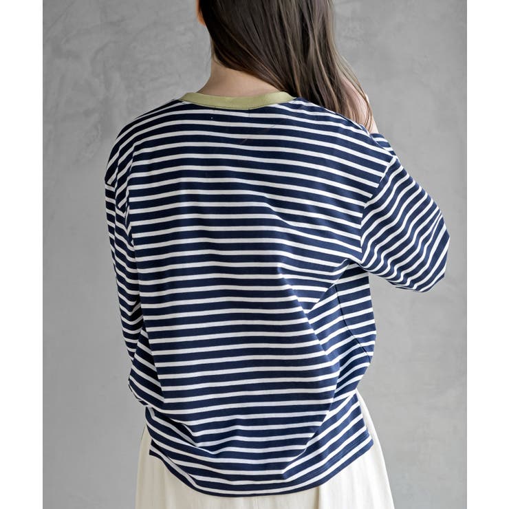 ワンポイント刺繍ボーダー配色カットソー | rps | 詳細画像24 