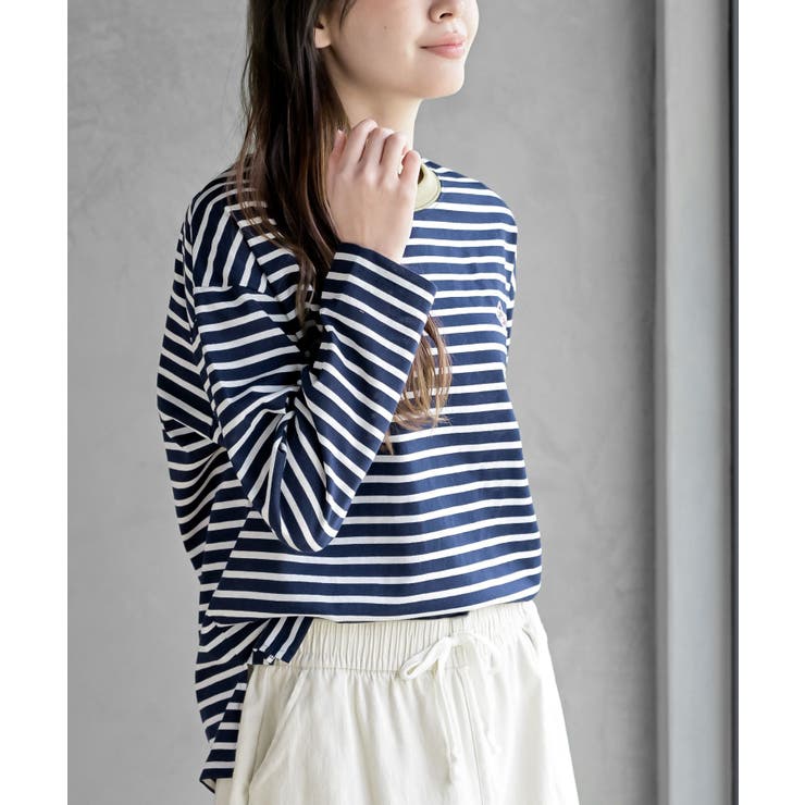 ワンポイント刺繍ボーダー配色カットソー | rps | 詳細画像25 