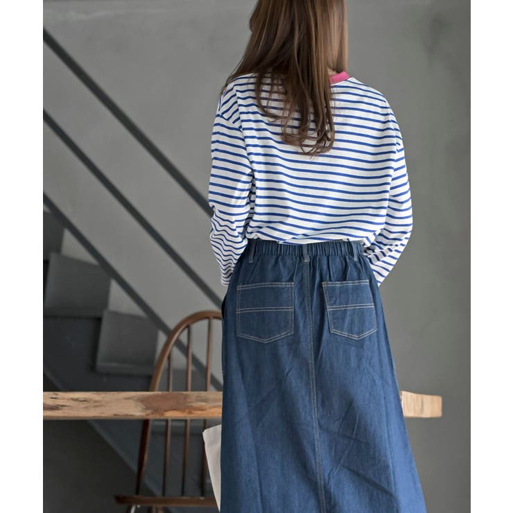 ワンポイント刺繍ボーダー配色カットソー | rps | 詳細画像3 