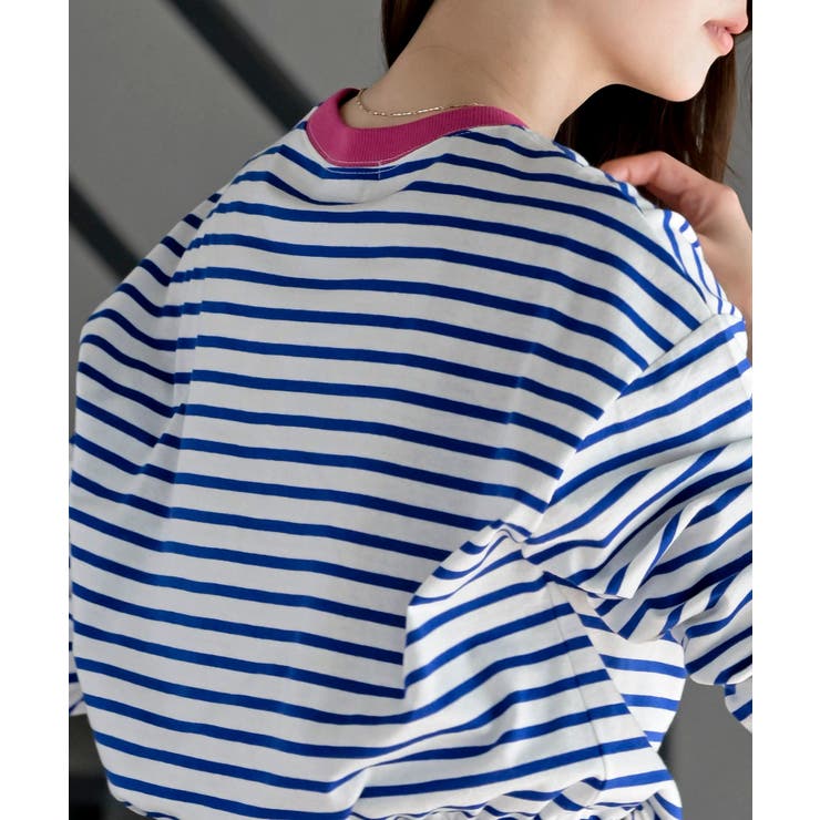 ワンポイント刺繍ボーダー配色カットソー | rps | 詳細画像7 