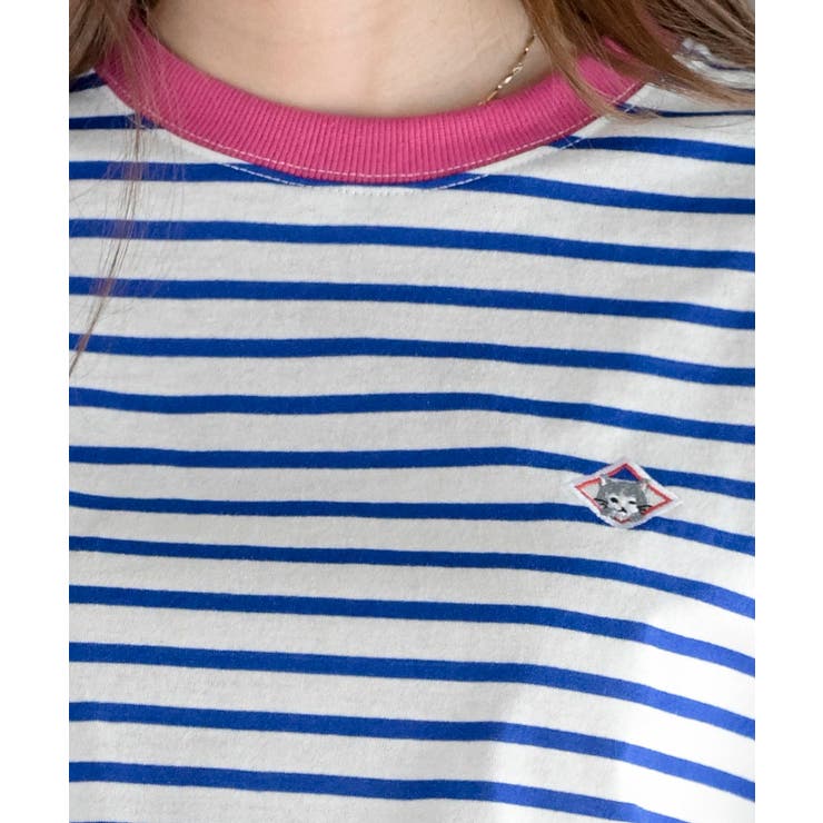 ワンポイント刺繍ボーダー配色カットソー | rps | 詳細画像9 