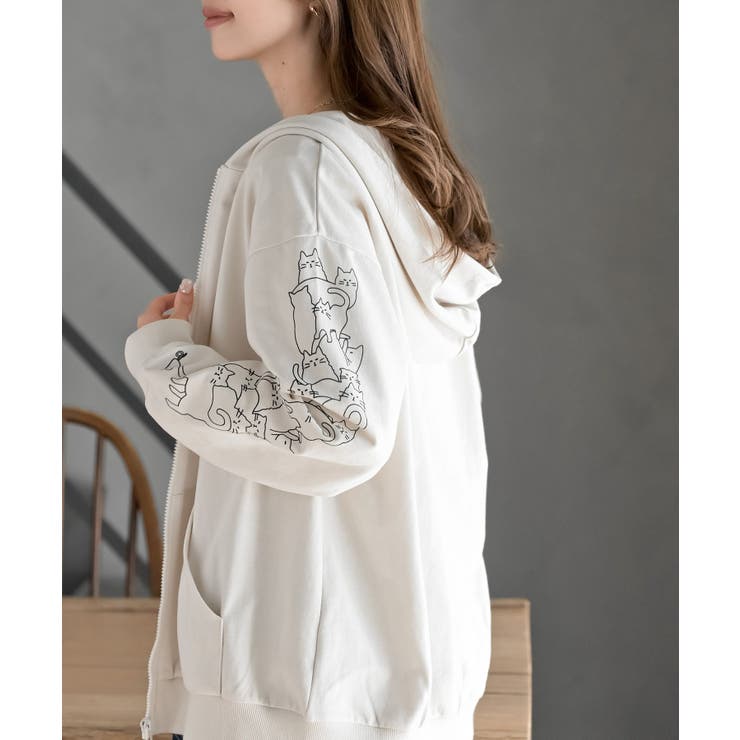 アイボリー | キャットスリーブミニ裏毛パーカー | rps