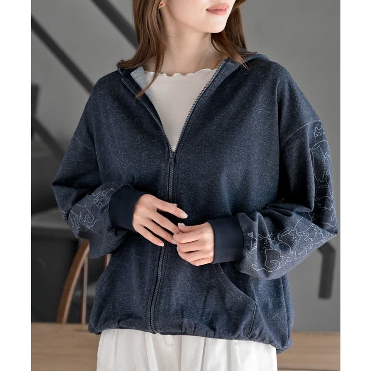 ネイビー | キャットスリーブミニ裏毛パーカー | rps