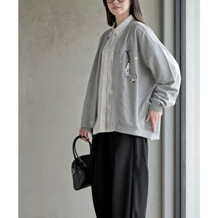 ブラブラキャットミニ裏毛Ｖネックカーディガン | rps | 詳細画像11 