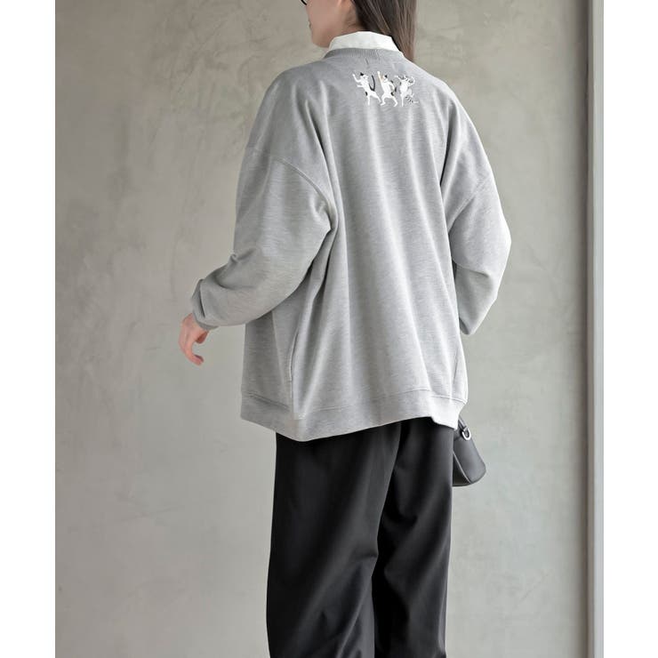 ブラブラキャットミニ裏毛Ｖネックカーディガン | rps | 詳細画像12 