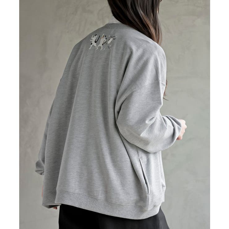 ブラブラキャットミニ裏毛Ｖネックカーディガン | rps | 詳細画像16 