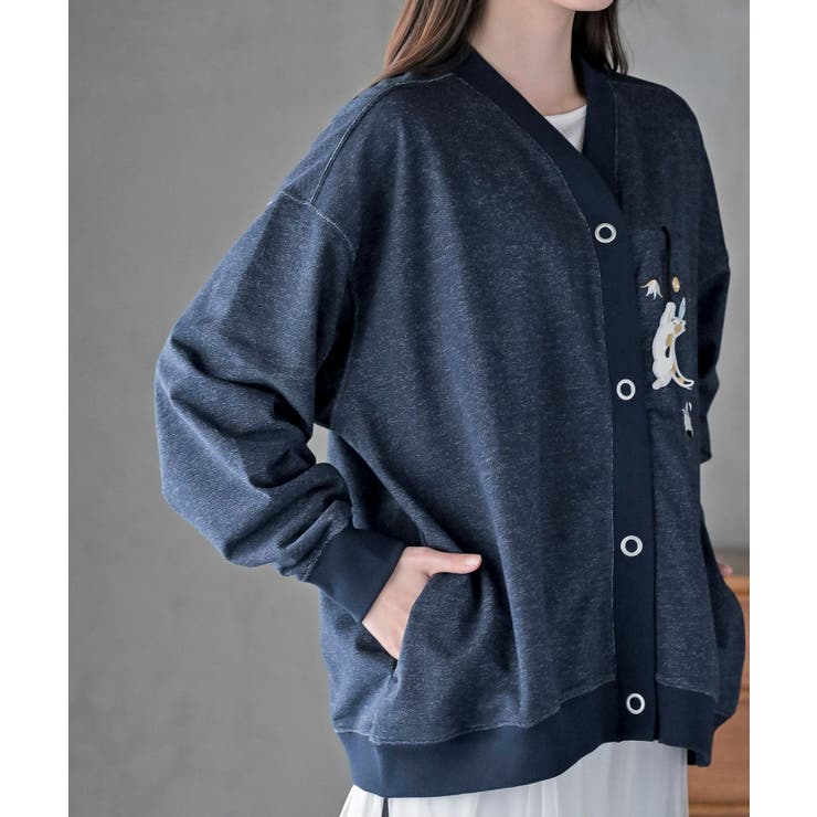 ブラブラキャットミニ裏毛Ｖネックカーディガン | rps | 詳細画像23 