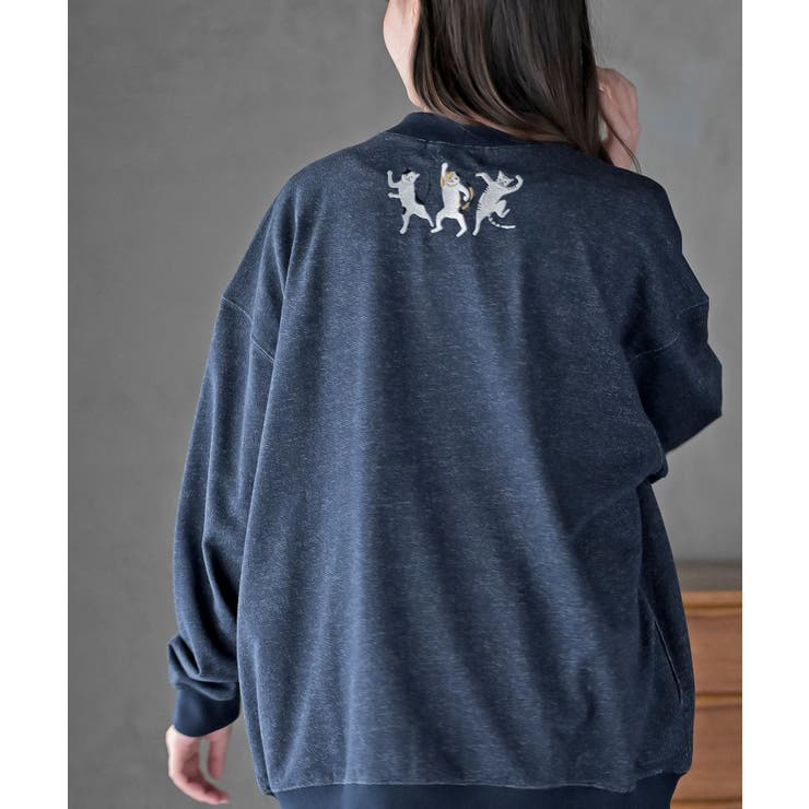 ブラブラキャットミニ裏毛Ｖネックカーディガン | rps | 詳細画像24 