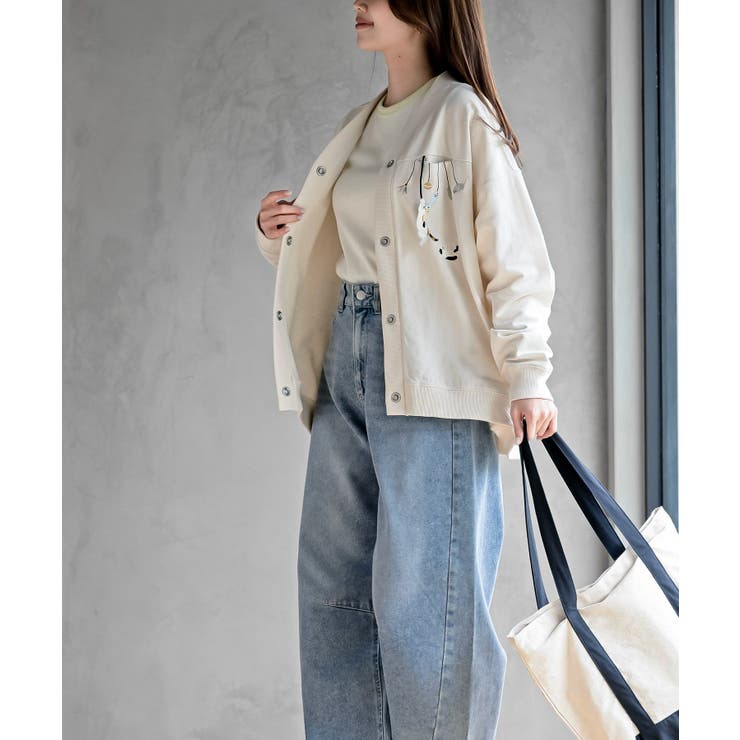 ブラブラキャットミニ裏毛Ｖネックカーディガン | rps | 詳細画像5 