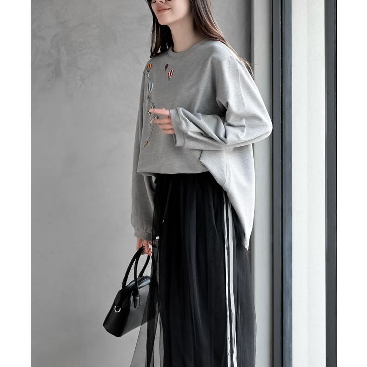 気球キャット刺繍ミニ裏毛プルオーバー | rps | 詳細画像10 