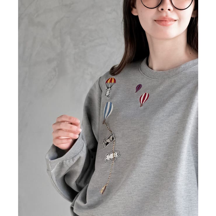 気球キャット刺繍ミニ裏毛プルオーバー | rps | 詳細画像13 