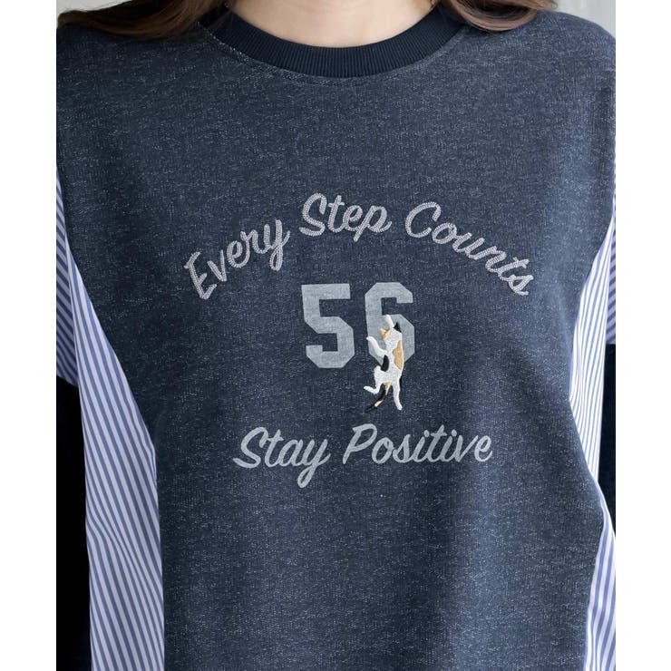 無地×ストライプ切替ミニ裏毛ドロストプルオーバー | rps | 詳細画像25 