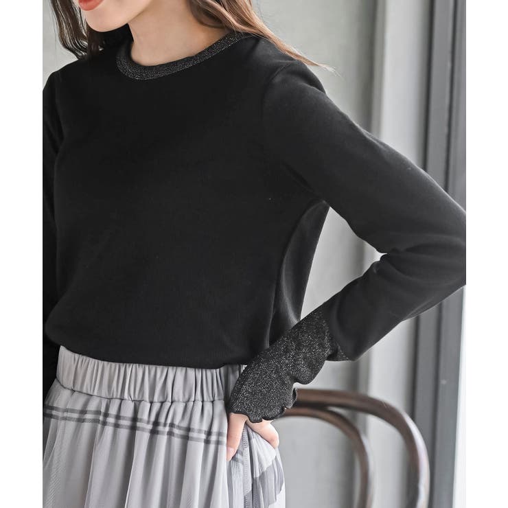 ブラック | 配色クルーネックカットソー | rps