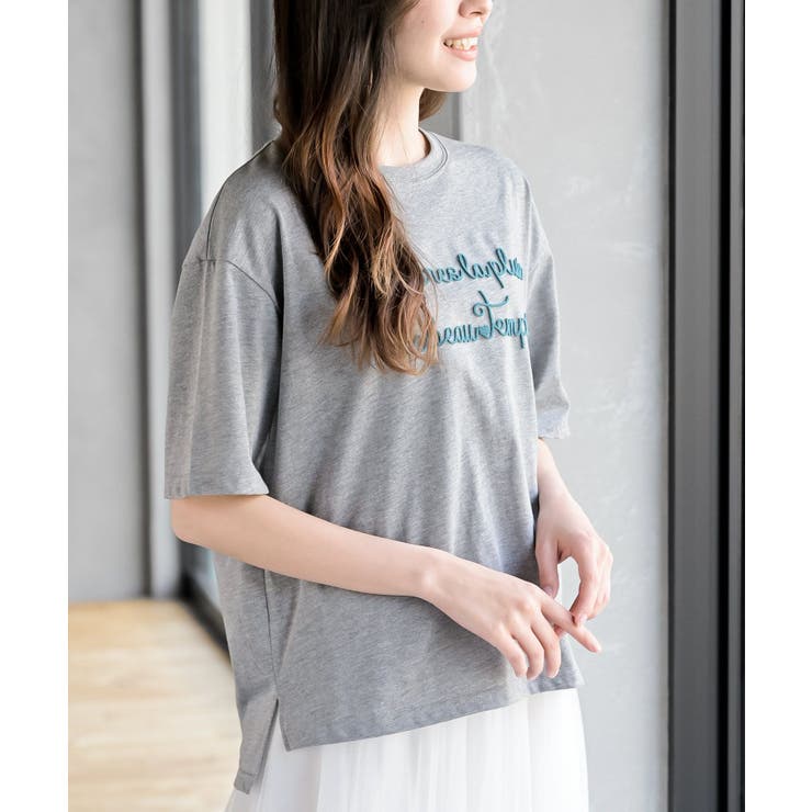 杢グレー | ハブラシ刺繍６分袖Ｔ | rps