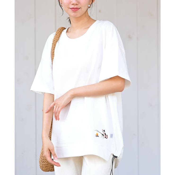 ワンポイント刺繍裾ドロストTシャツ[品番：RPSW0001508]｜rps（アール