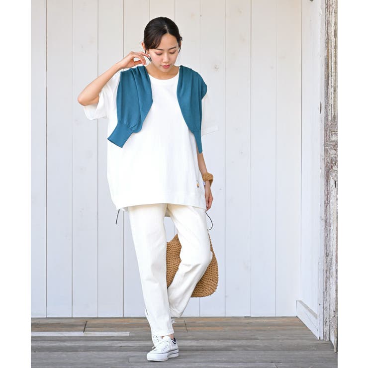 ワンポイント刺繍裾ドロストTシャツ[品番：RPSW0001508]｜rps