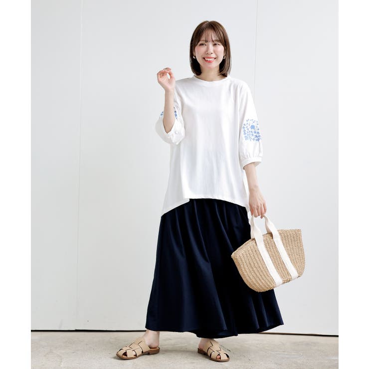 刺繍スリーブ７分袖カットプルオーバー | rps | 詳細画像10 