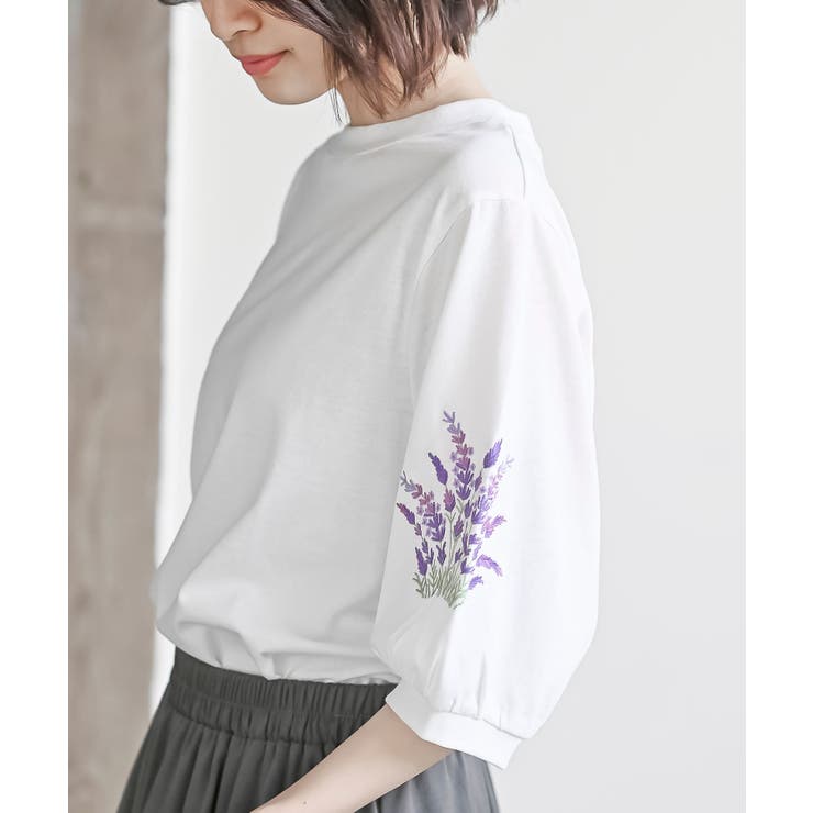 刺繍スリーブ7分袖カットプルオーバー[品番：RPSW0001554]｜rps