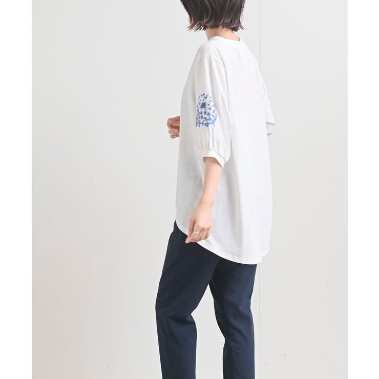【送料込】 刺繍スリーブ7分袖カットプルオーバー[品番：RPSW0001554]｜rps トップス